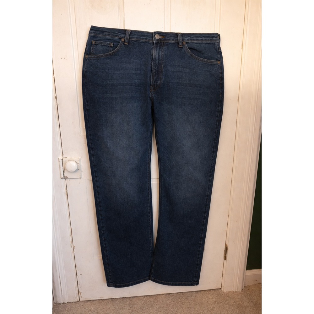 WRANGLER Jeans Mens 50x28 Relaxed Fit Blue Denim Big & Tall Comfort